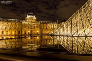 Louvre bei Nacht